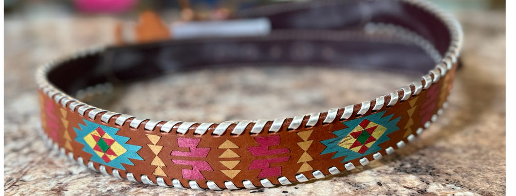 Southwest Aztec Leather Belt