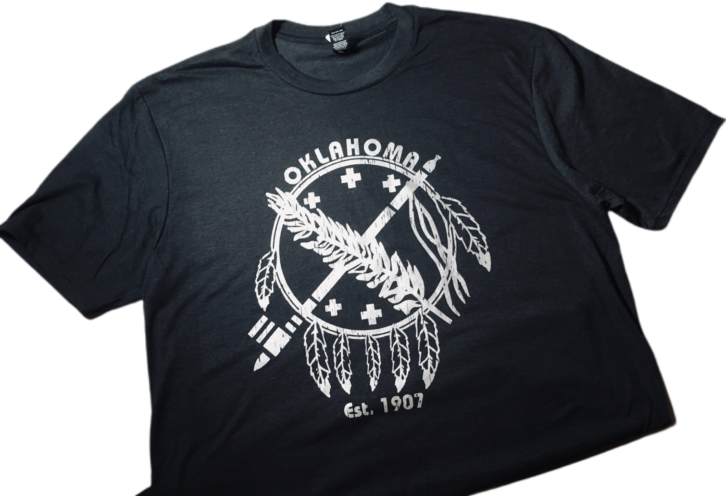 Heather Black Osage Warrior Shield Tee